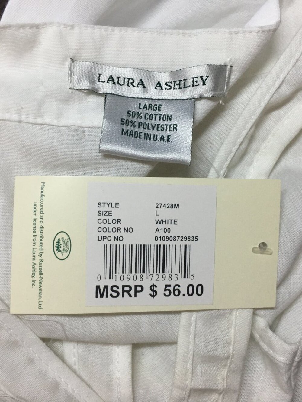 NWT Laura Ashley White Romantic Gown Nightgown Lace Sleeveless sz L Cottagecore - Picture 10 of 10